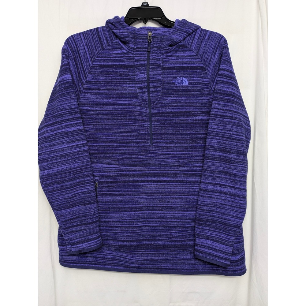 The North Face Womens XXL Purple Space Dye Quarter Zip Fleece Hoodie Pullover